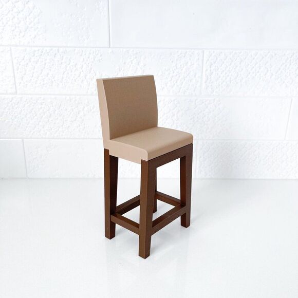 Miniature Barbie Bistro Brown Table 4 Chairs 3D Printed Dollhouse Furniture - Picture 2 of 6